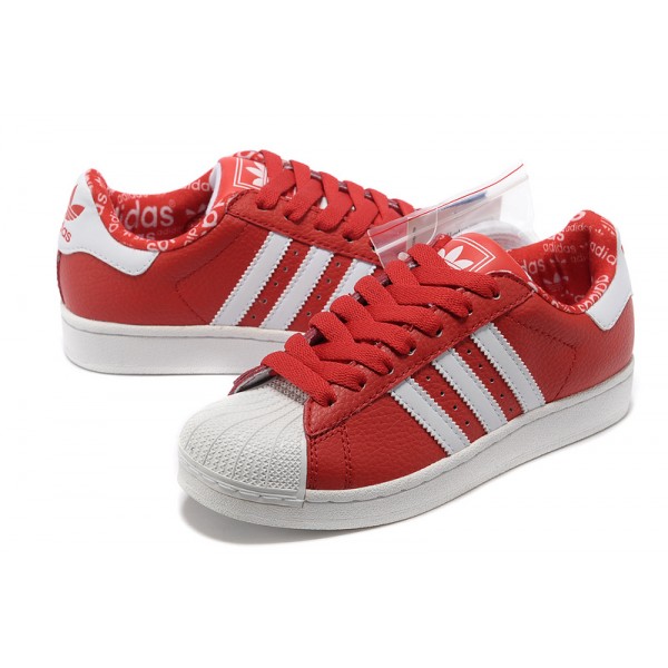 superstar blanche bande rouge